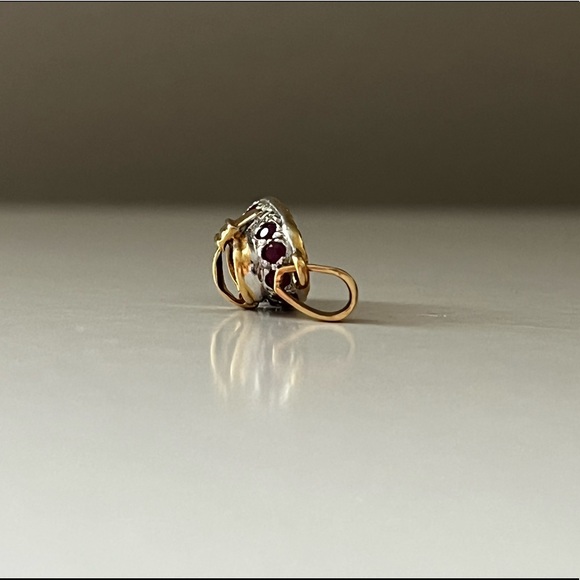 14k gold rubies baby shoe pendant charm - Picture 5 of 7